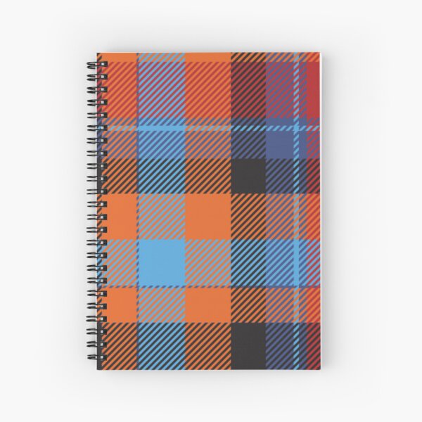 Blue and Orange Tartan Print Spiral Notebook