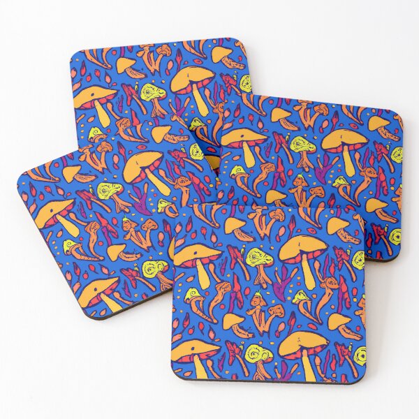 Item preview, Painted abstract colorful mushrooms designed and sold by HappyTrippy.