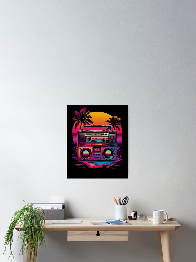 Synthwave Retrowave Boombox 80s Colorful Graphic
