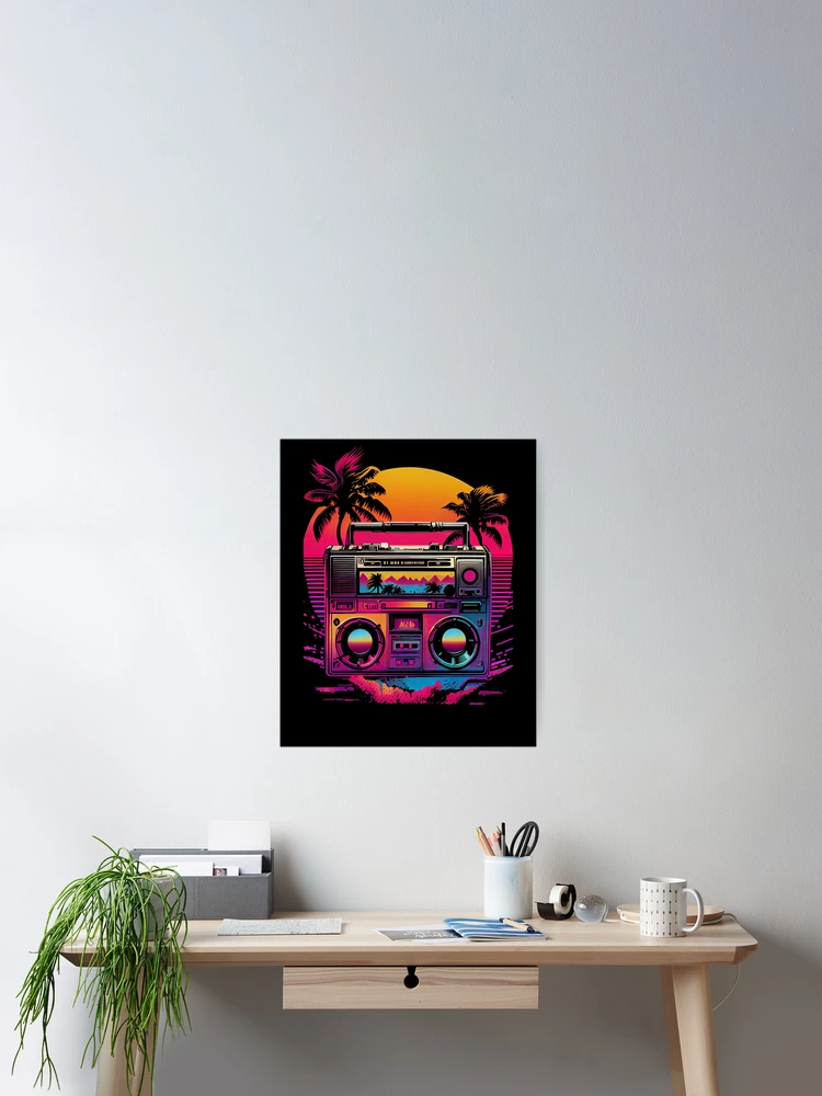 Synthwave Retrowave Boombox 80s Colorful Graphic
