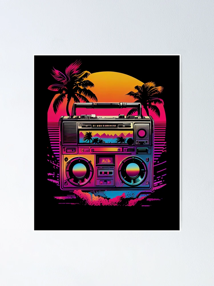 Synthwave Retrowave Boombox 80s Colorful Graphic