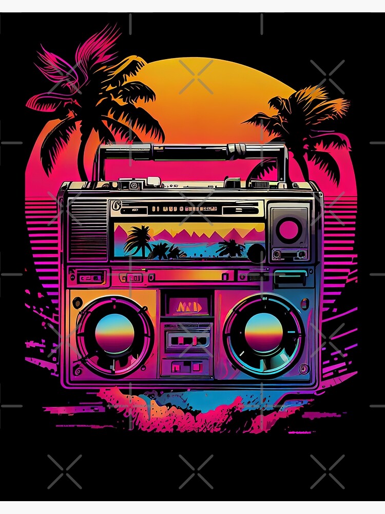 Synthwave Retrowave Boombox 80s Colorful Graphic
