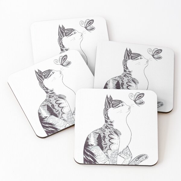 Item preview, Black and White Butterfly Cat designed and sold by RampantGunn.