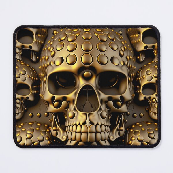 Item preview, Golden skull art designed and sold by Simone Davino.