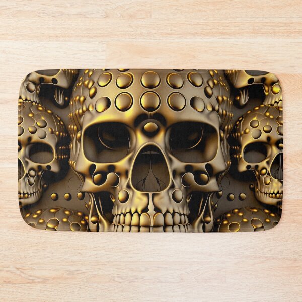 Item preview, Golden skull art designed and sold by Simone Davino.