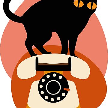 Cat with retro media icon, Cute and funny vintage color. Sticker