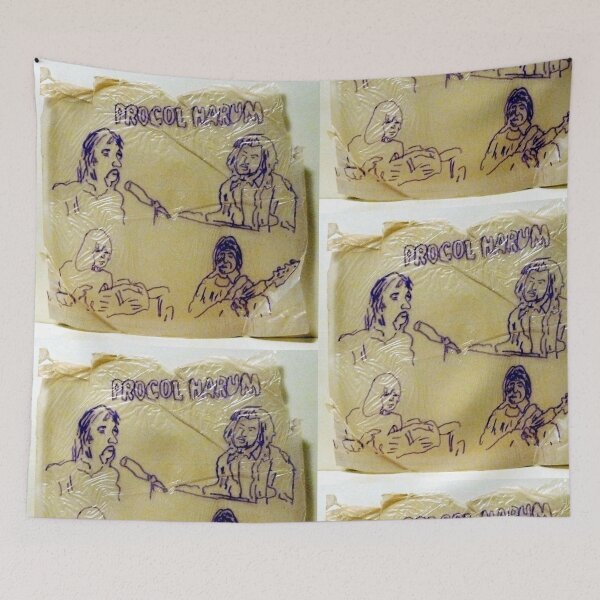 Item preview, Procol Harum drawing on record album inner sleeve designed and sold by Stacey Lazarus.