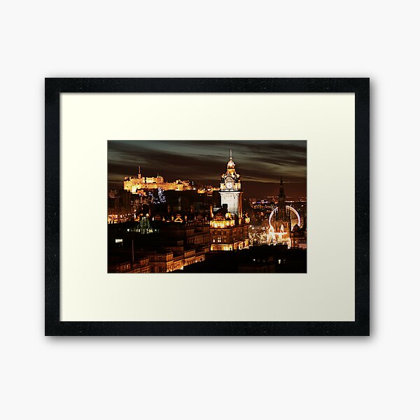 Edinburgh at Night Framed Art Print