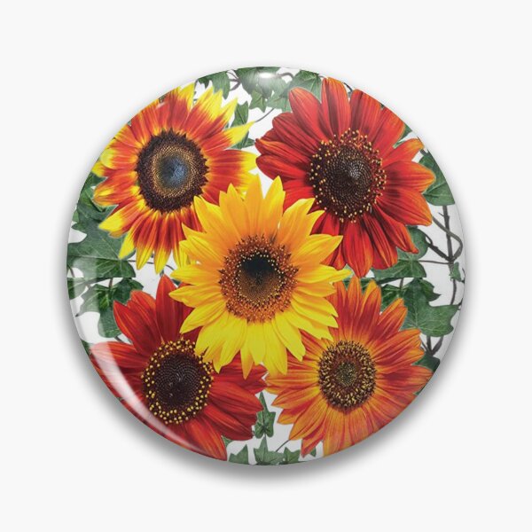 Item preview, SUNFLOWERS GREEN IVY GARDEN DESIGN WHITE ART designed and sold by sharlesart.