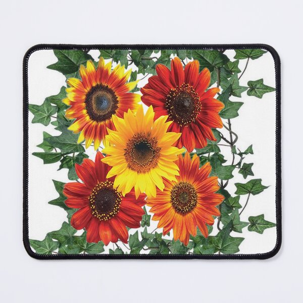 Item preview, SUNFLOWERS GREEN IVY GARDEN DESIGN WHITE ART designed and sold by sharlesart.