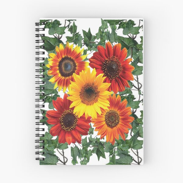 Item preview, SUNFLOWERS GREEN IVY GARDEN DESIGN WHITE ART designed and sold by sharlesart.