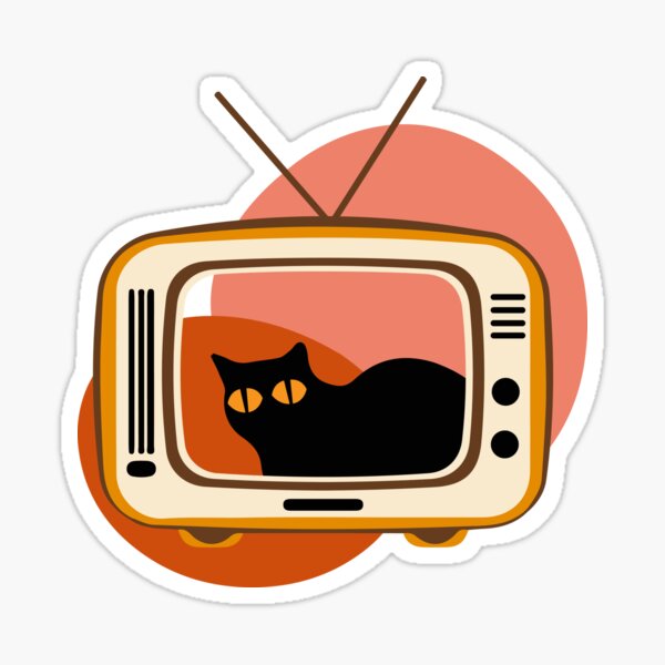 Cat with retro telephone icon, Cute and funny vintage color