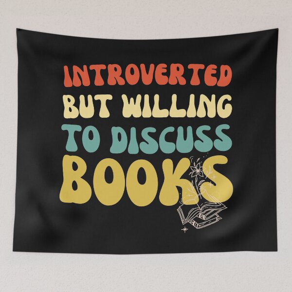 Item preview, Introverted But Willing To Discuss Books Retro Colors designed and sold by ZingAndPep.