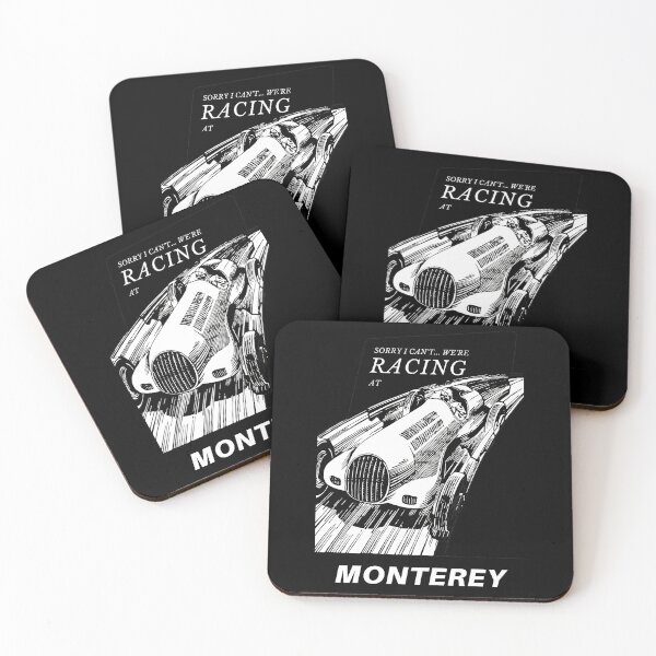 Item preview, I can't we're racing at Monterey, California, USA - Motorsport Car Racing Raceway Vintage Poster designed and sold by Vintage-TM.
