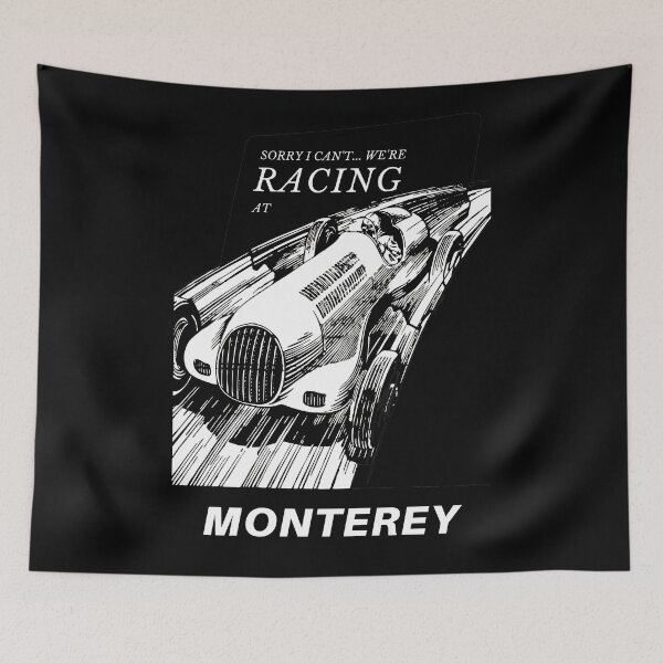 Item preview, I can't we're racing at Monterey, California, USA - Motorsport Car Racing Raceway Vintage Poster designed and sold by Vintage-TM.