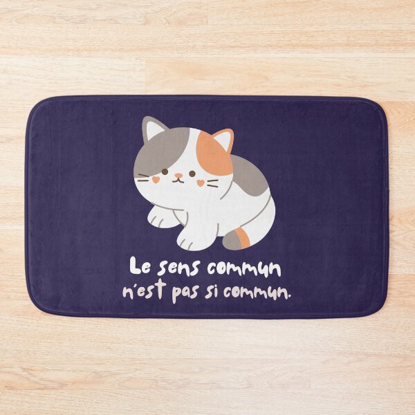 Item preview, Cute cat with Voltaire quote: Le sens commun n'est pas si commun designed and sold by artbleed.