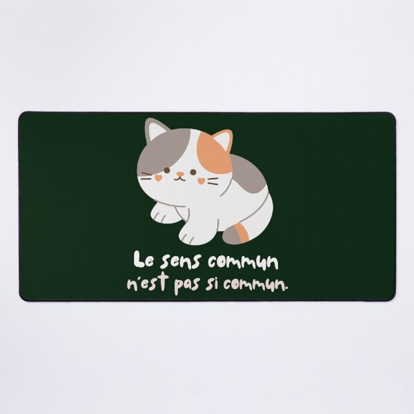 Item preview, Cute cat with Voltaire quote: Le sens commun n'est pas si commun designed and sold by artbleed.