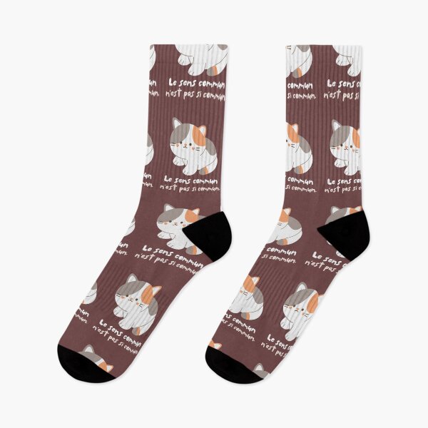 Item preview, Cute cat with Voltaire quote: Le sens commun n'est pas si commun designed and sold by artbleed.