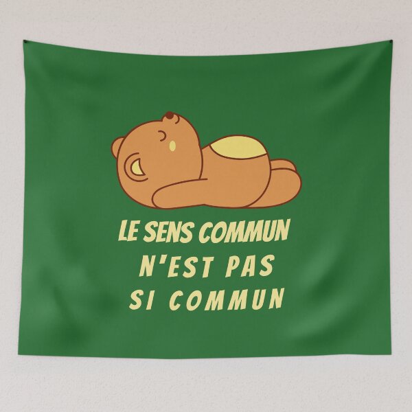 Item preview, Cute bear with Voltaire quote: Le sens commun n'est pas si commun designed and sold by artbleed.