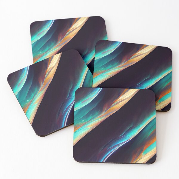 Item preview, colorful waves in the galaxy abstract pattern designed and sold by AstraNovaStudio.