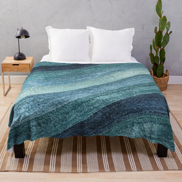 Item preview, Minimalist Art in Blue and Green Wave Lines designed and sold by ZedColors.