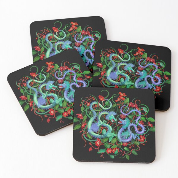 Item preview, Fairy dragons blue and green dragons longer for mousemats designed and sold by Lisa Konrad.