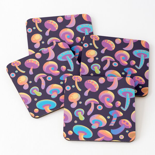 Item preview, Painted abstract colorful mushrooms designed and sold by HappyTrippy.