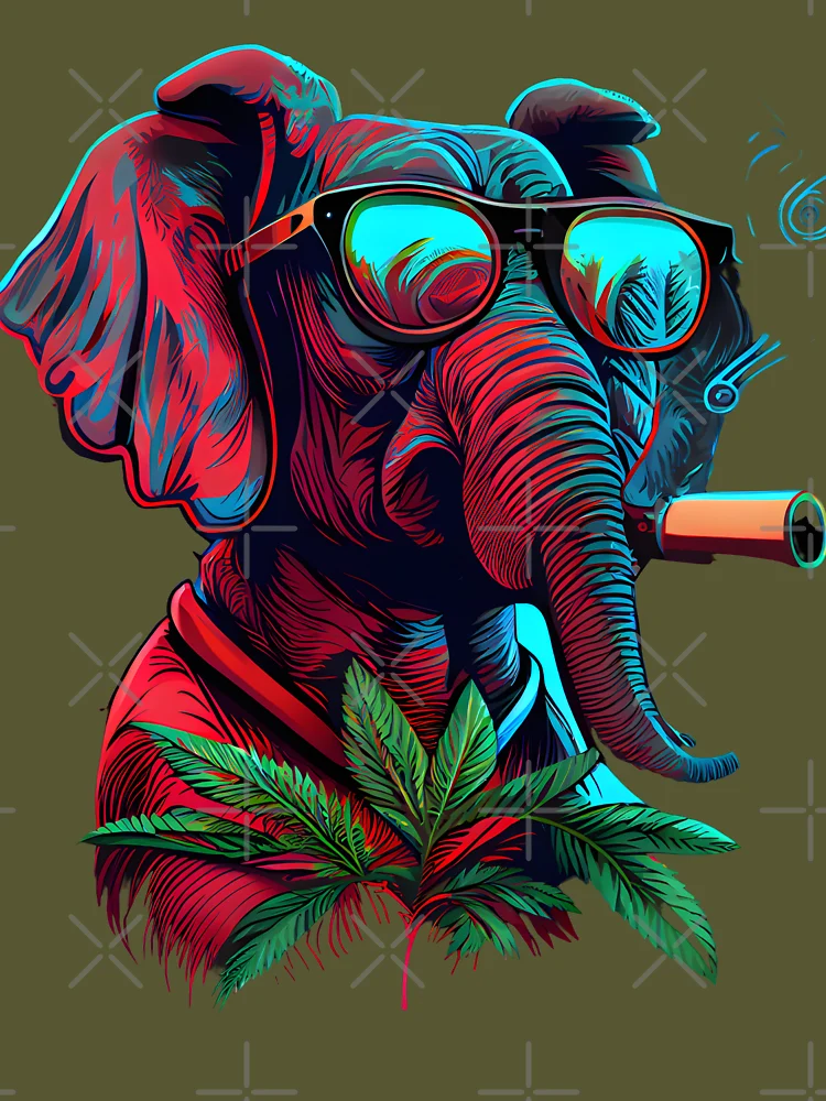 Hipster Elephant with a top hat drinking glass — Mixing Spirits