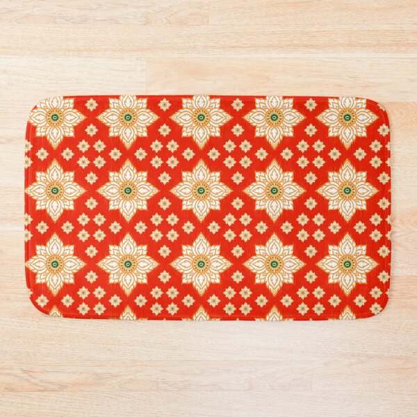 Item preview, Thai Ikat Red Floral Seamless Pattern Geometric Seamless Pattern Thai Textile Seamless Pattern designed and sold by Apkdesigner.