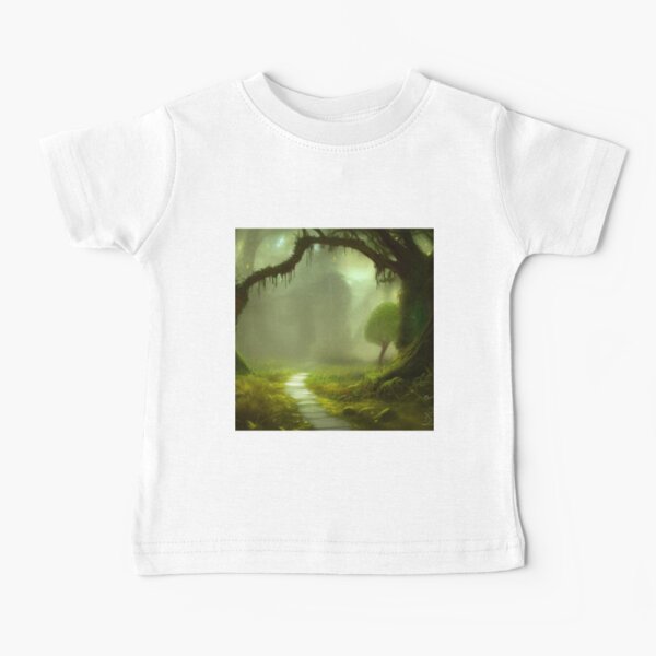 A slightly dewy path. You hit a bush with your shoulder - suddenly on your face Silver dew drops from the leaves. Baby T-Shirt