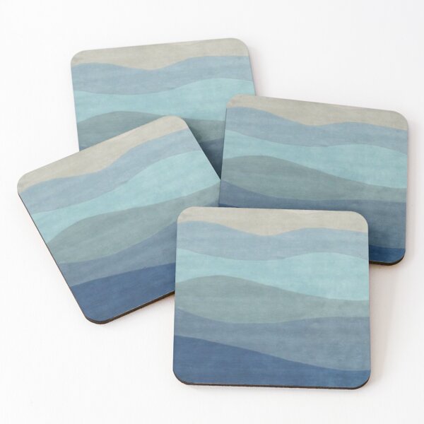 Item preview, Minimalist Landscape Art in Neutral Blue Tones designed and sold by ZedColors.