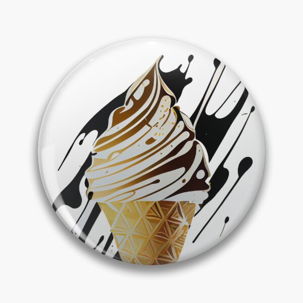 Artikelvorschau, Ice Cream Cone in Black and Gold entworfen und verkauft von ShadowAndSlate.