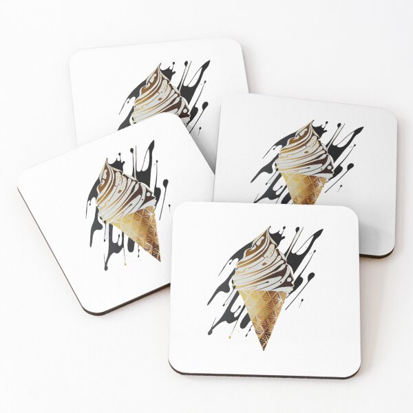 Artikelvorschau, Ice Cream Cone in Black and Gold entworfen und verkauft von ShadowAndSlate.
