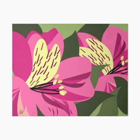 Pink Peruvian Lily Flower Art Board Print