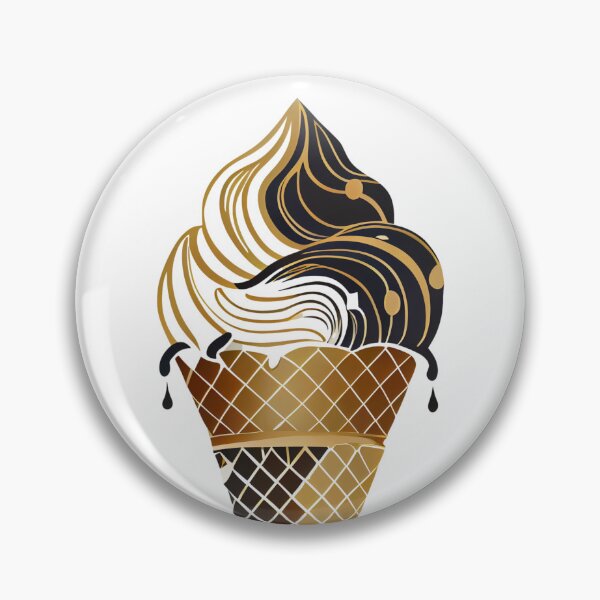 Artikelvorschau, Dripping Ice Cream Cone in Black and Gold entworfen und verkauft von ShadowAndSlate.