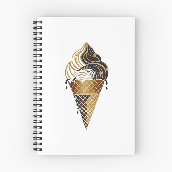 Item preview, Dripping Ice Cream Cone in Black and Gold designed and sold by ShadowAndSlate.