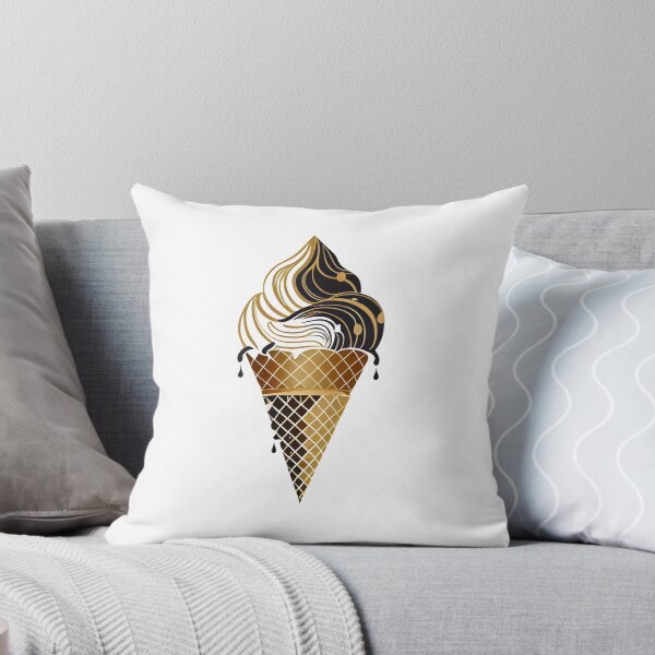 Item preview, Dripping Ice Cream Cone in Black and Gold designed and sold by ShadowAndSlate.