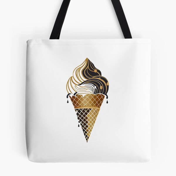 Item preview, Dripping Ice Cream Cone in Black and Gold designed and sold by ShadowAndSlate.