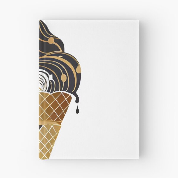 Item preview, Dripping Ice Cream Cone in Black and Gold designed and sold by ShadowAndSlate.