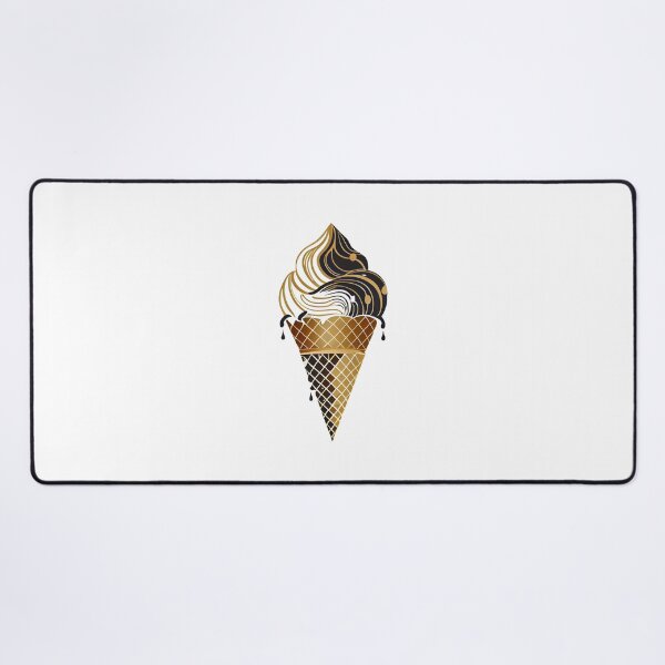 Item preview, Dripping Ice Cream Cone in Black and Gold designed and sold by ShadowAndSlate.
