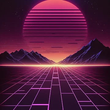 Vorschaubild zum Design Synthwave/Retrowave-Raster von RESToRAPTOR