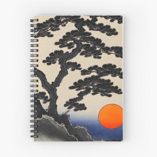 Item preview, Japanese Style Art "Bansi over Sunset" in the Mountains, With Blue Sky and orange Rising Sun  designed and sold by 9000MilesToHome.