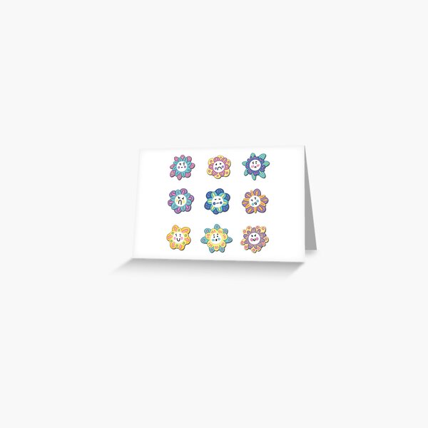 Puffy Emotional Flowers - Pattern Greeting Card