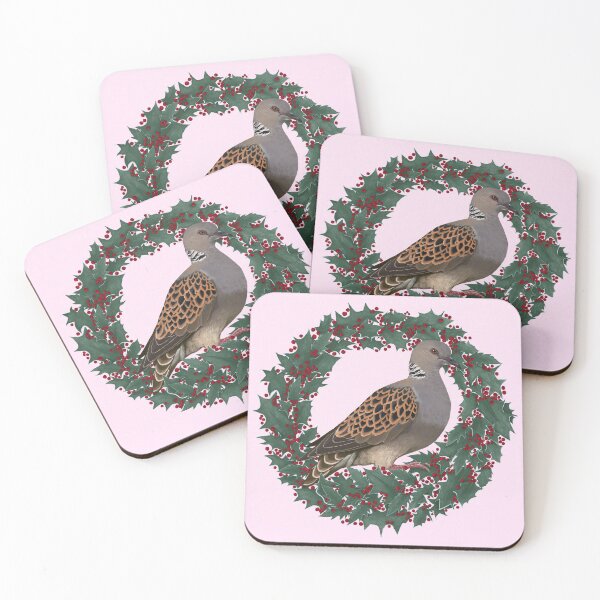 Item preview, Turtle dove in holly designed and sold by CLBArtDesign.