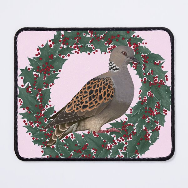 Item preview, Turtle dove in holly designed and sold by CLBArtDesign.