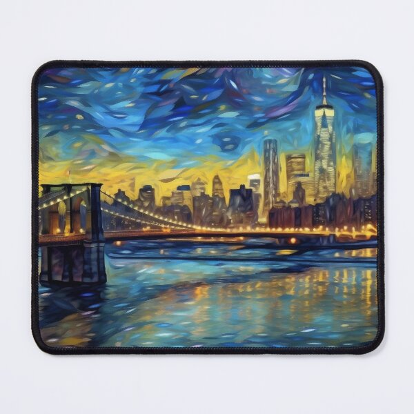 Artikelvorschau, NYC scape at night impressionist style entworfen und verkauft von mind-melt-er.