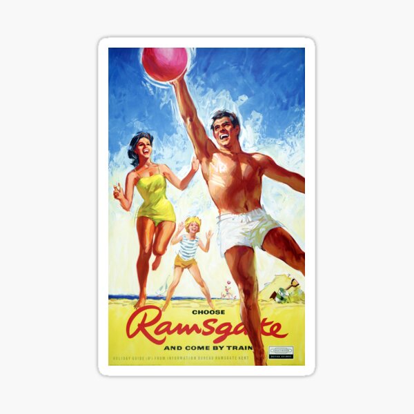 England Ramsgate Restored Vintage Travel Poster Sticker