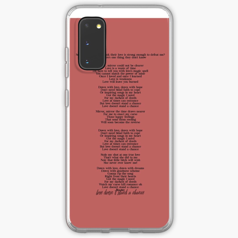 Love Doesn T Stand A Chance Lyrics Case Skin For Samsung Galaxy By Iconicjessica Redbubble