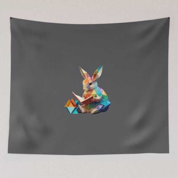 Item preview, Colorful Bunny Reading a Book designed and sold by zzibel.