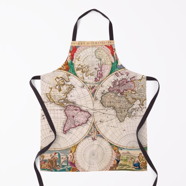 Item preview, Discover the World in 1658 | Stunning Engraved Double Hemisphere Map with Mythological Border Illustrations designed and sold by Strad Digital ART.